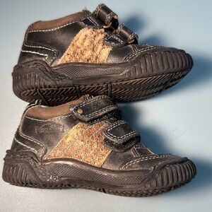 EURO venettinu Boys LEATHER/Nubuck Shoes 2-Tone SNEAKER Hook Loop velcro